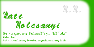 mate molcsanyi business card